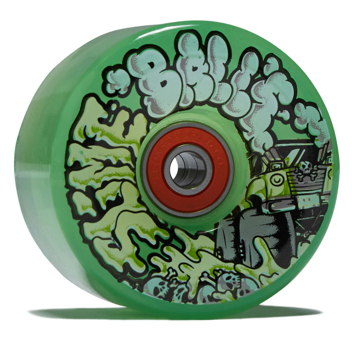 Slime Balls Accelerator Light Ups OG Slime 78a Skateboard Wheels - Transparent Green - 66mm
