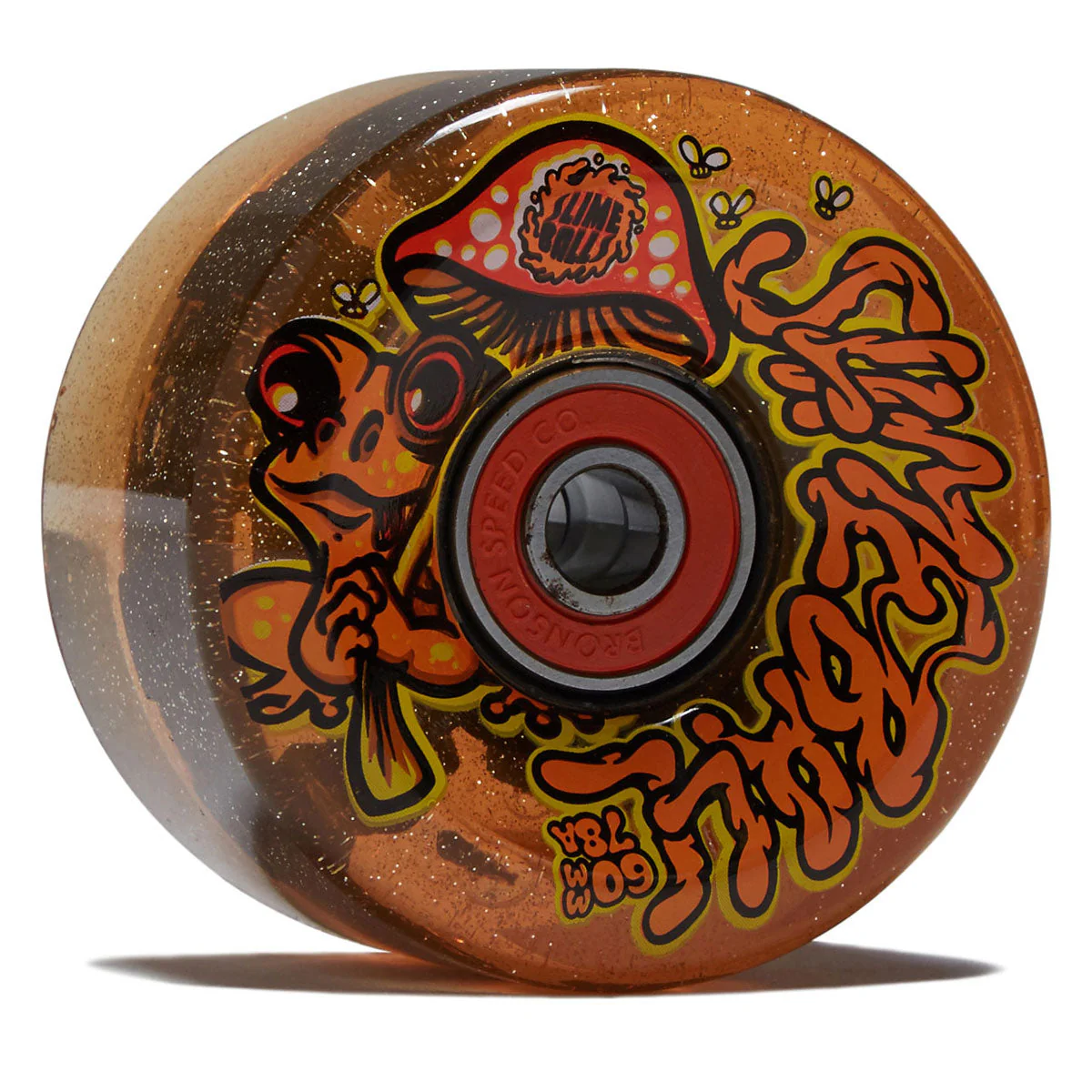 Slime Balls Frog Trips Light Ups OG Slime 78a Skateboard Wheels - Red Glitter - 60mm