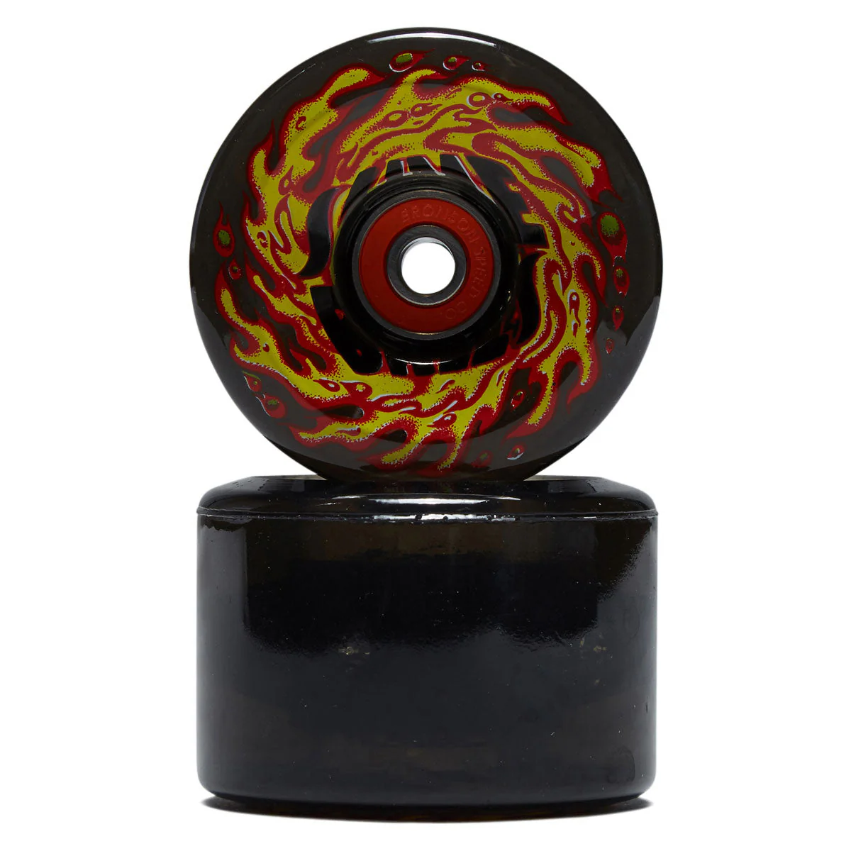 Slime Balls SB Flame Light Ups OG Slime 78a Skateboard Wheels - Black - 66mm - Image 2