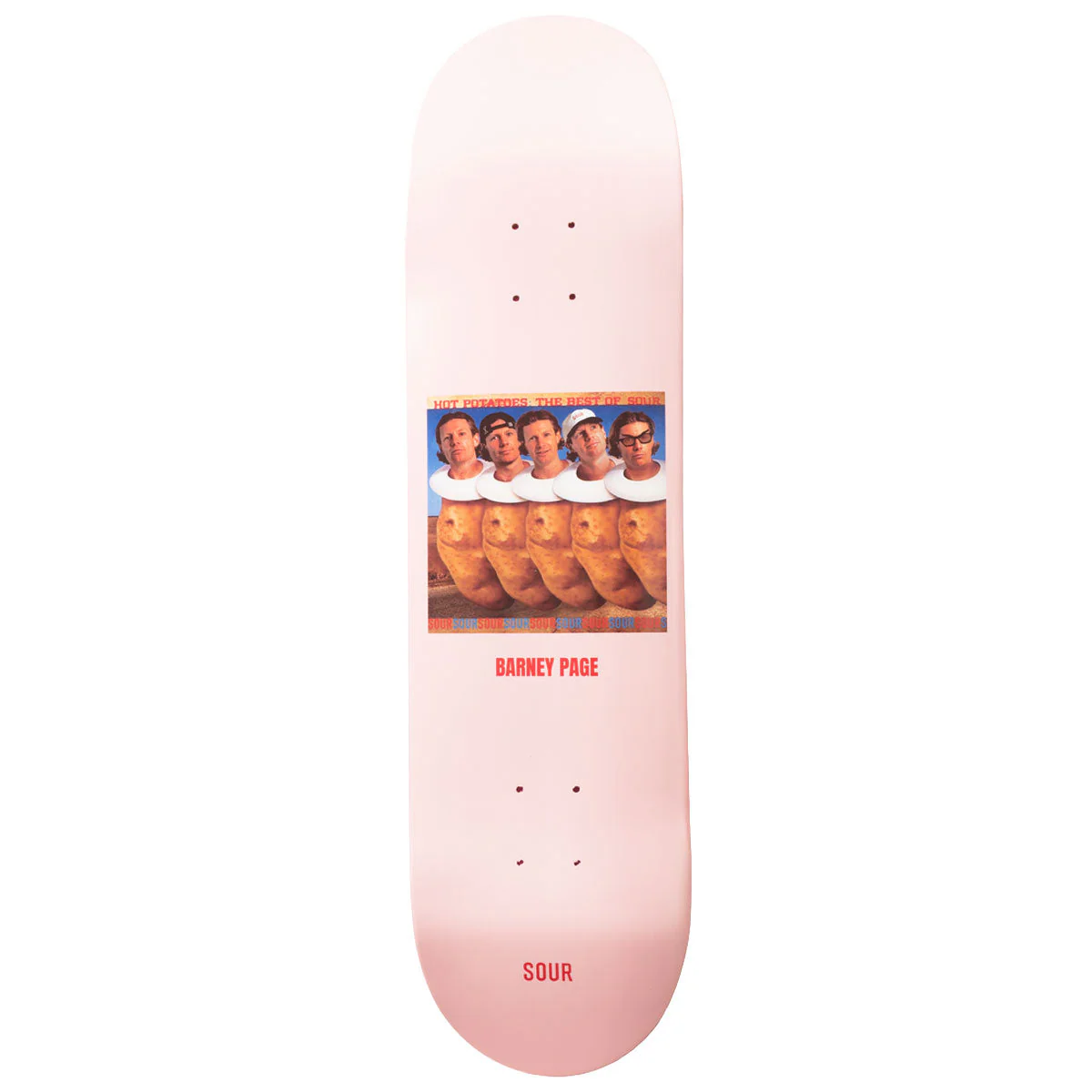 Sour Solution Barney Hot Potatoes Square Skateboard Deck - 8.25"
