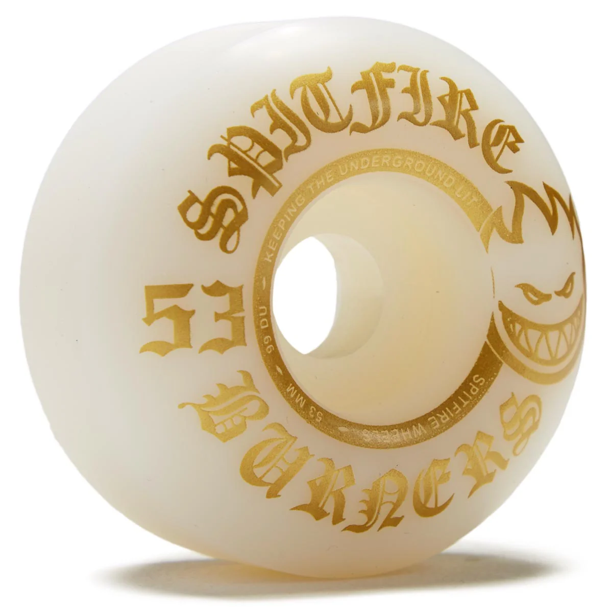 Spitfire 99du Burner Skateboard Wheels - White/Gold - 53mm