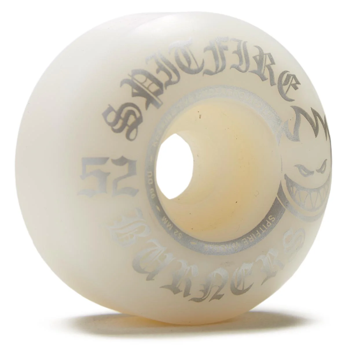Spitfire 99du Burner Skateboard Wheels - White/Silver - 52mm