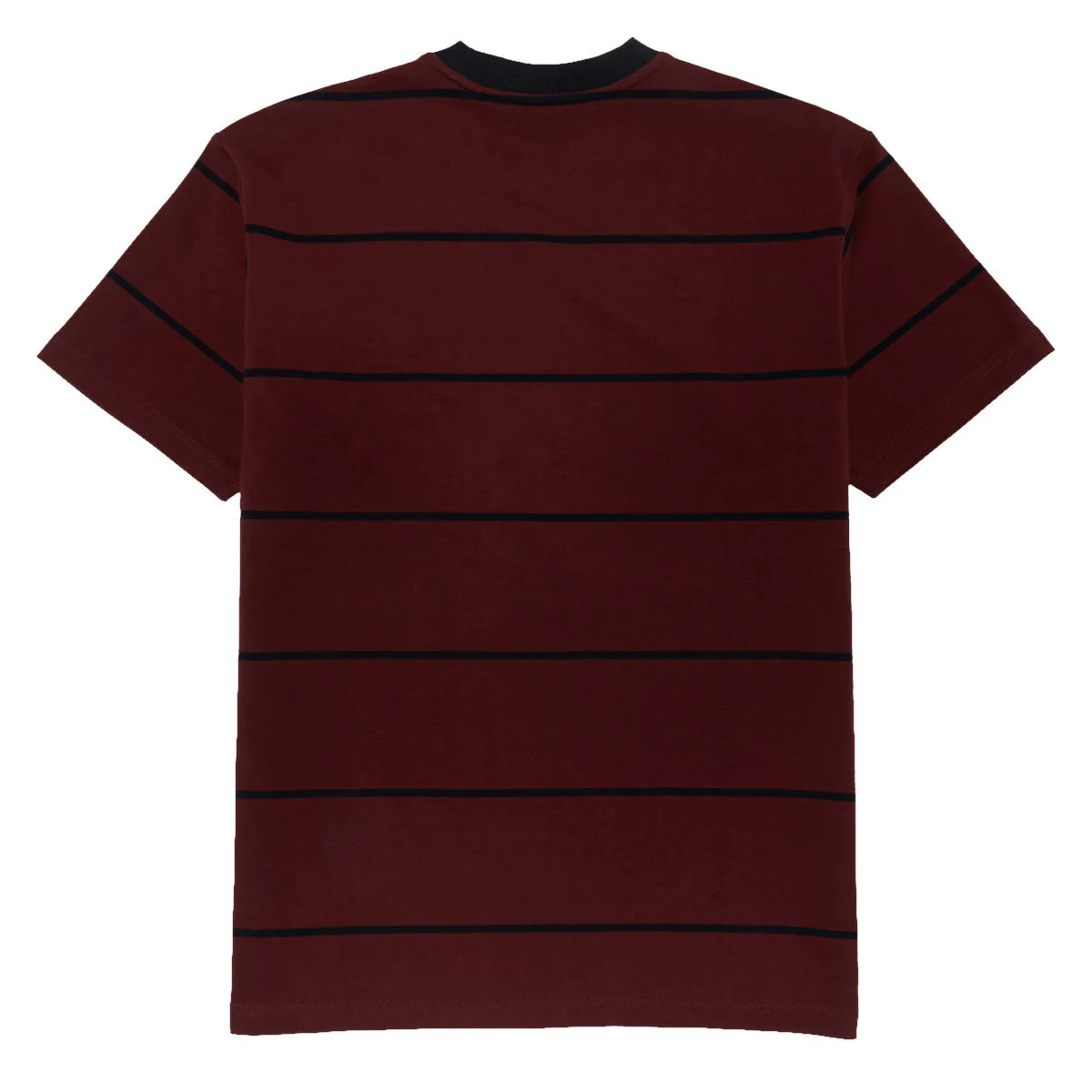 Spitfire Bighead Emb Stripe T-Shirt - Burgundy/Black/Black - Image 2