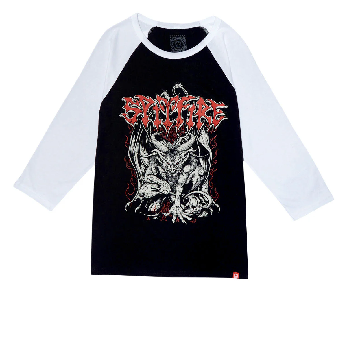 Spitfire Demon 3/4 Sleeve T-Shirt - Black/White/Multi Color