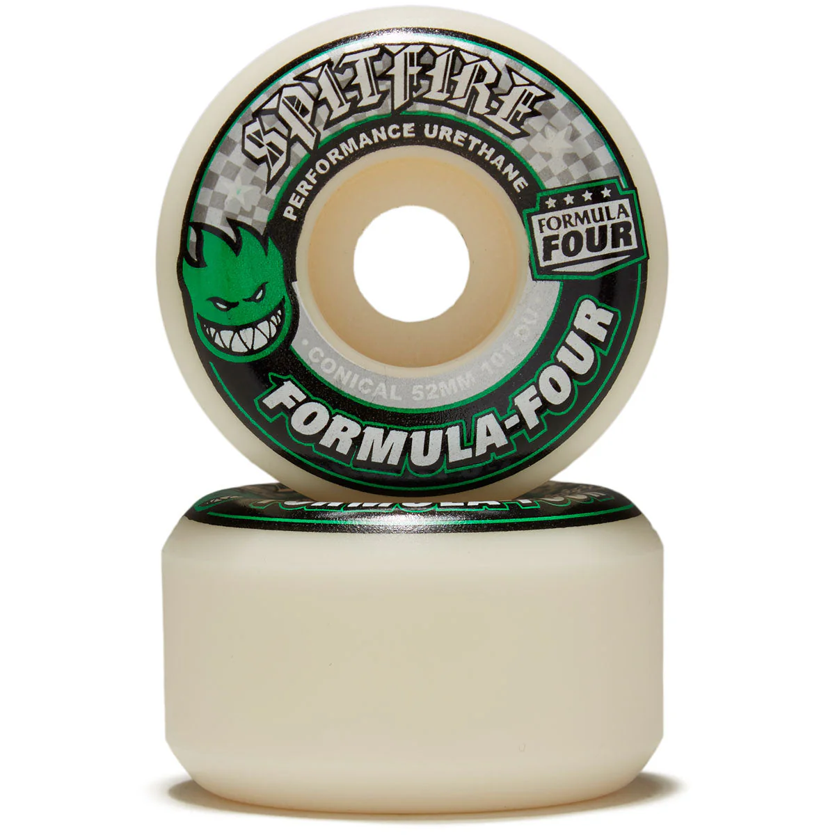 Spitfire F4 101d Conical Skateboard Wheels - Green - 52mm - Image 2