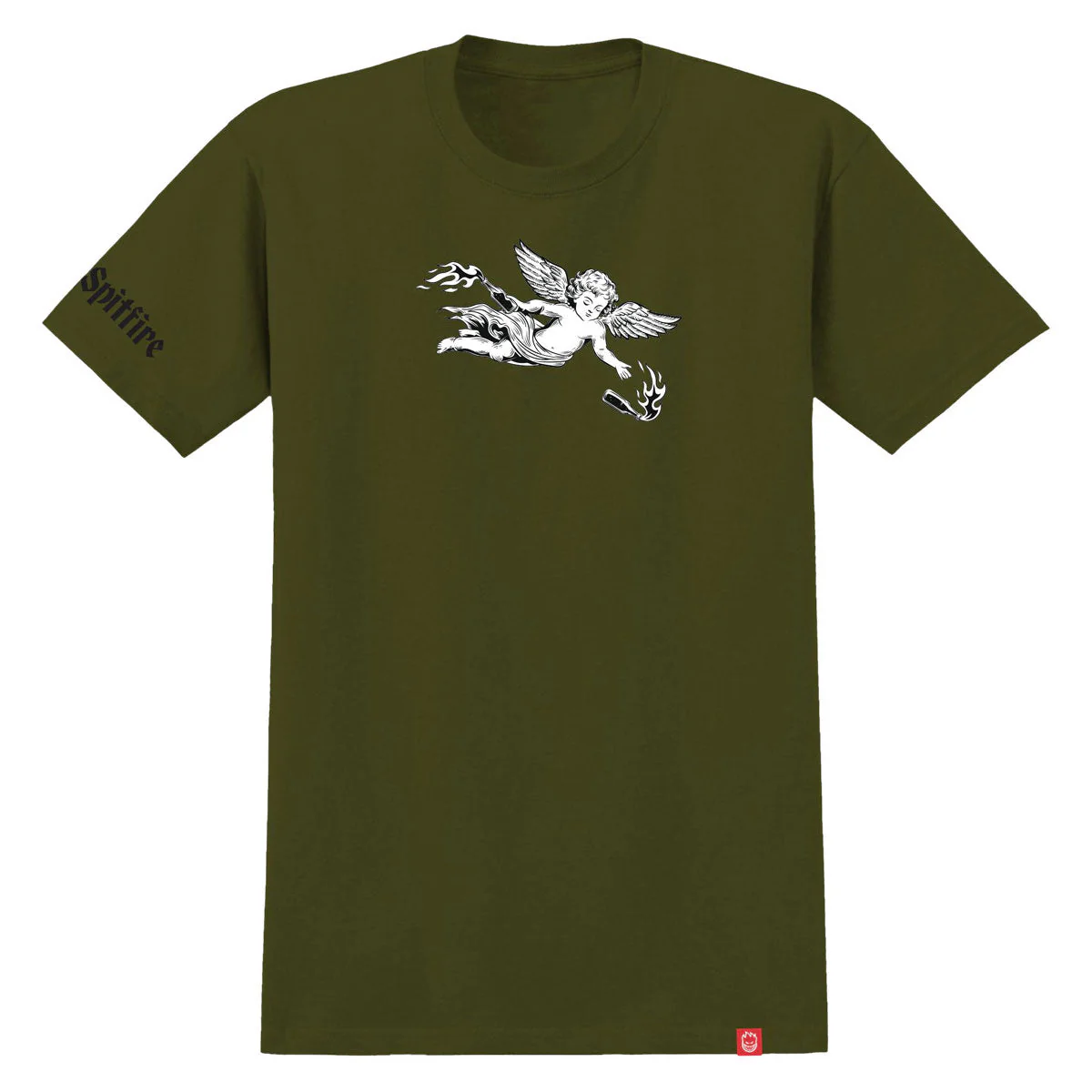 Spitfire Molotov Angel T-Shirt - Military Green/Black/White