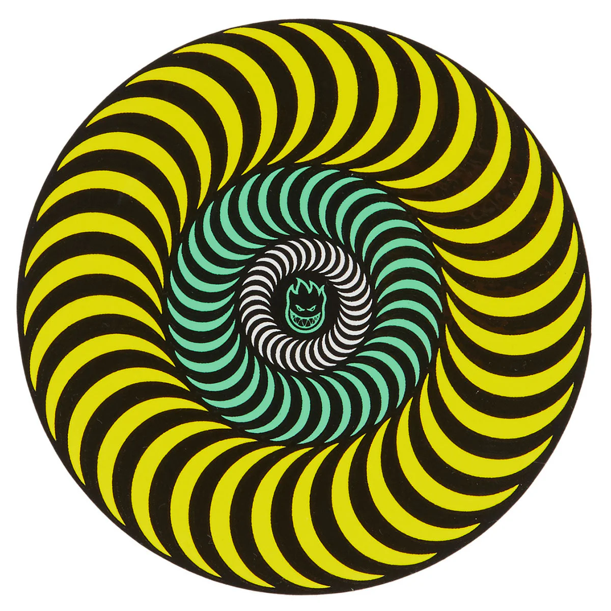Spitfire Tri-Color Swirl Bighead Sticker - Yellow - 4"
