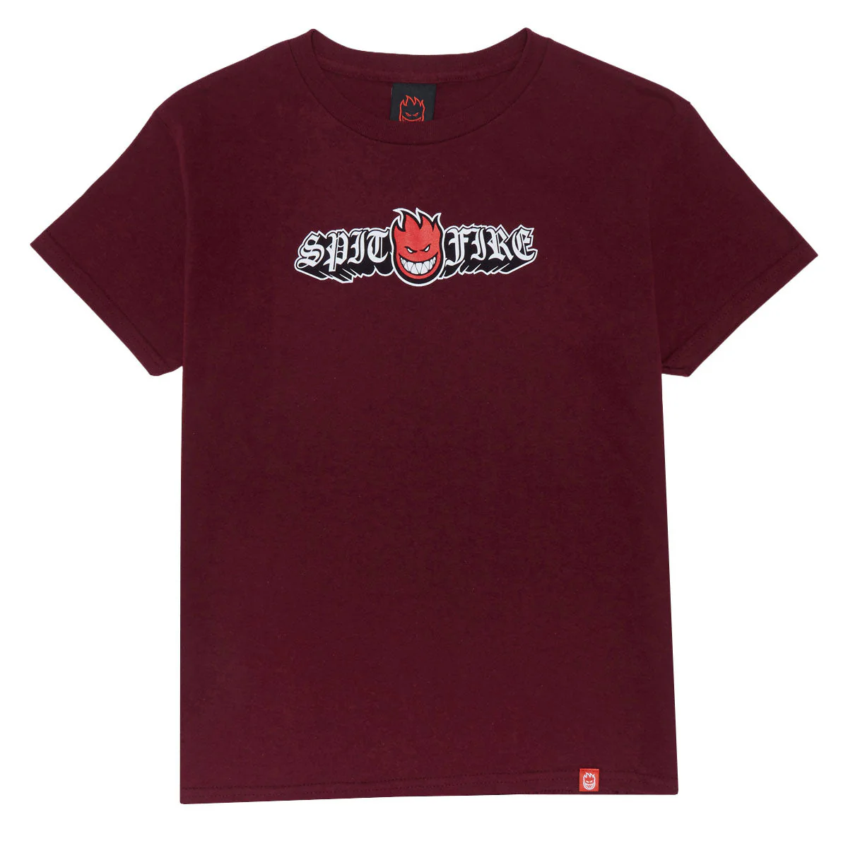 Spitfire Youth Old E Drop Bighead T-Shirt - Maroon/Red/Black/White
