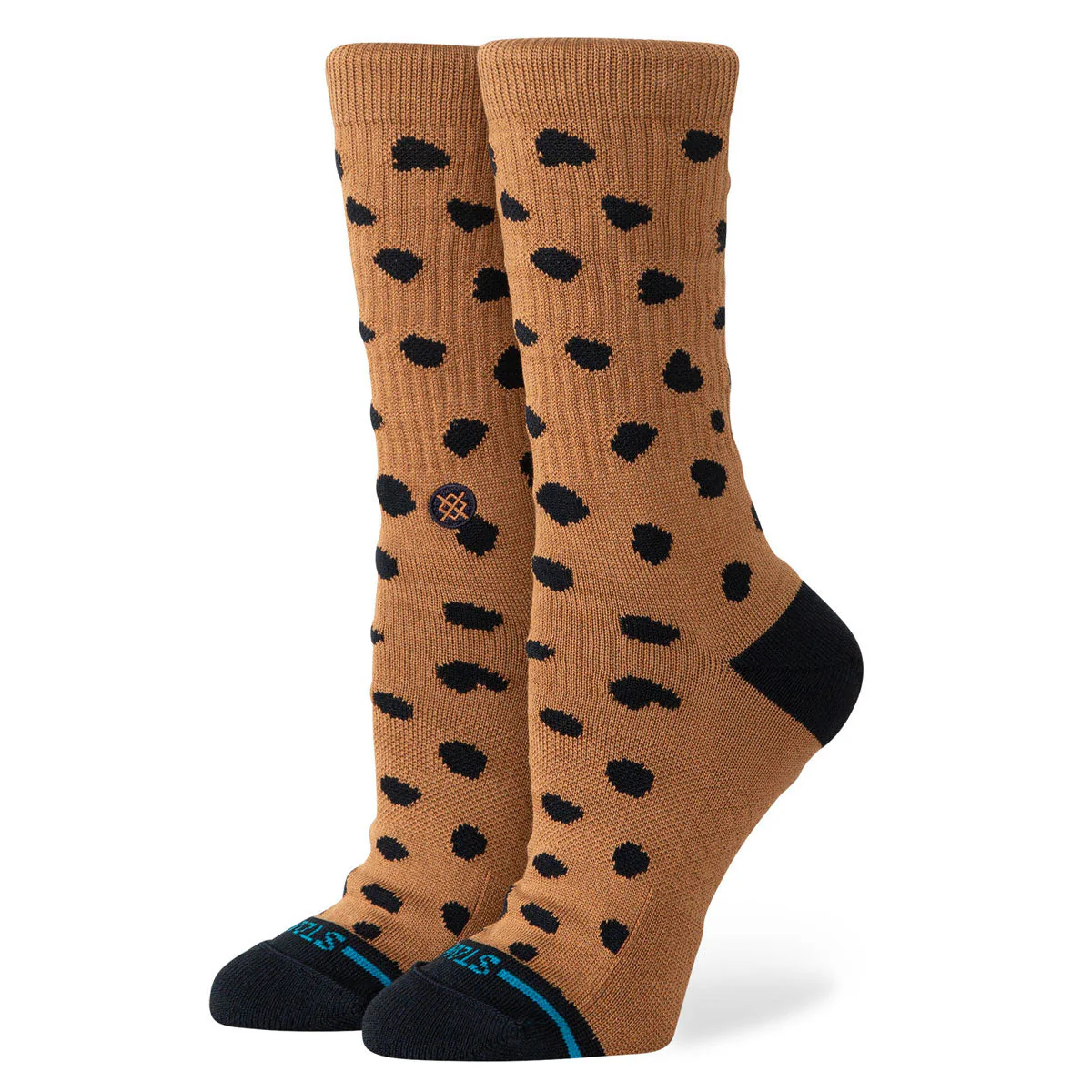 Stance Womens Leopard Crew Socks - Brown - Image 4