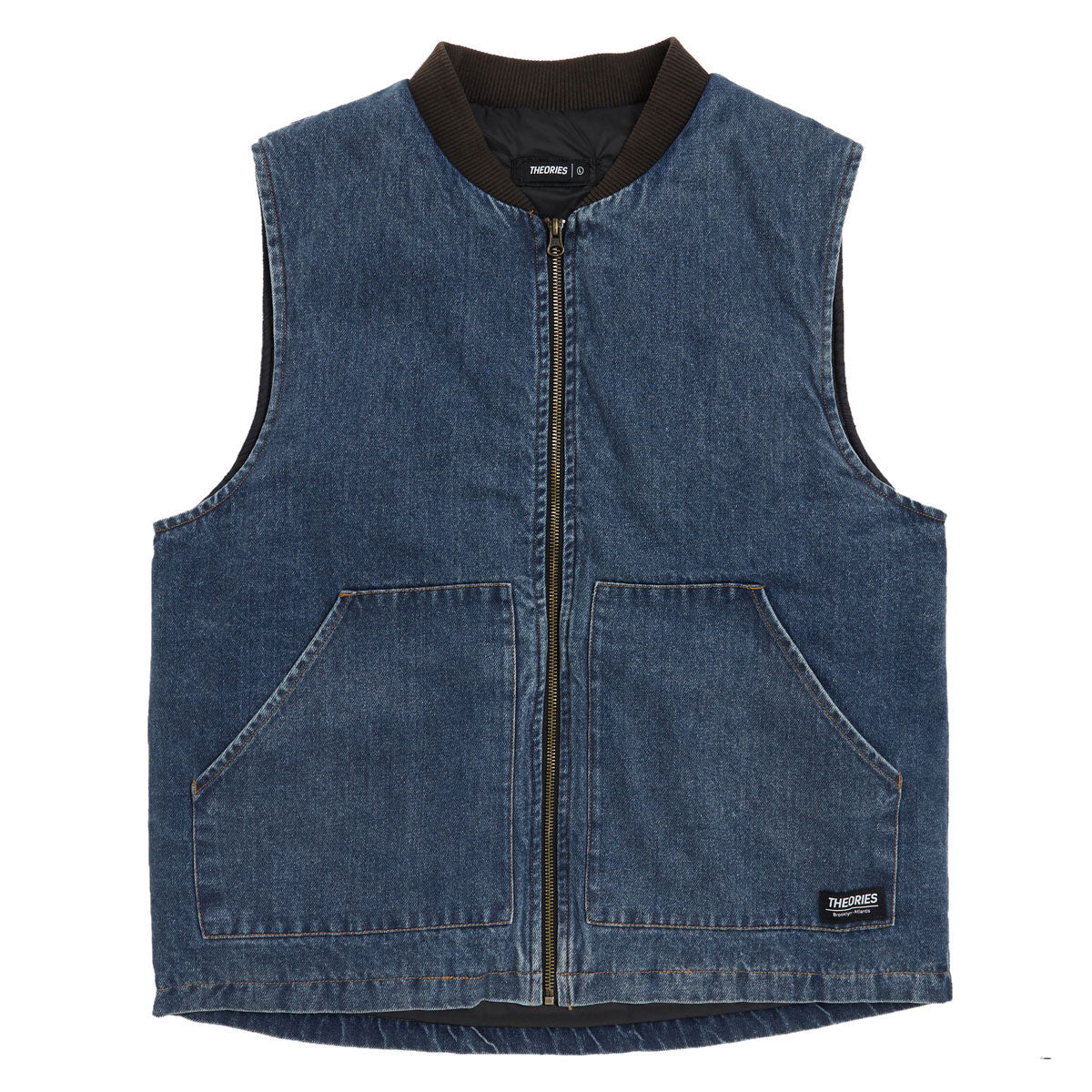 Theories Dakota Denim Vest - Washed Denim