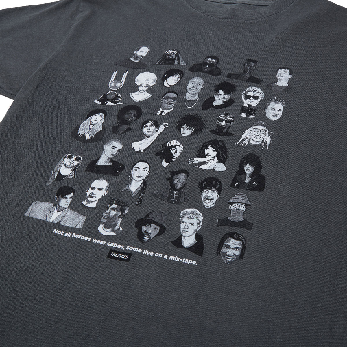 Theories Mixtape T-Shirt - Garment Dyed Faded Black - Image 2