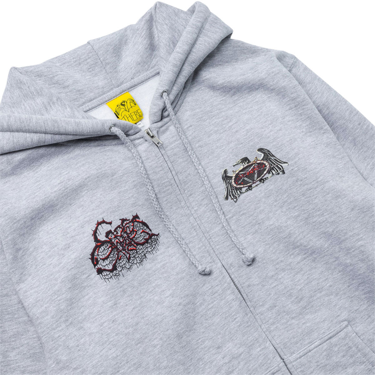 There x Sneakdiss Zip Hoodie - Grey Heather/Multi Color - Image 4