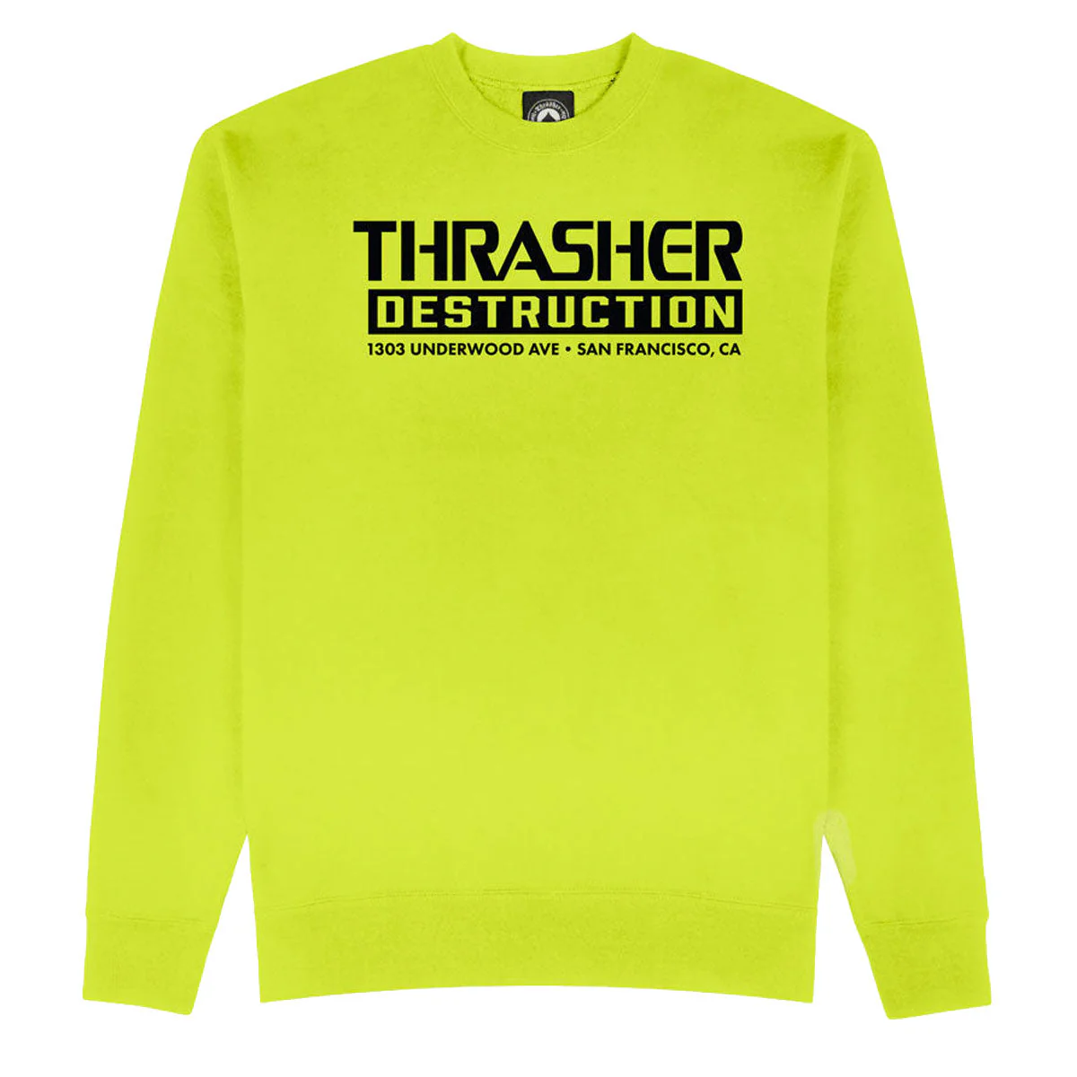 Thrasher Destruction Crewneck Sweatshirt - Safety Green