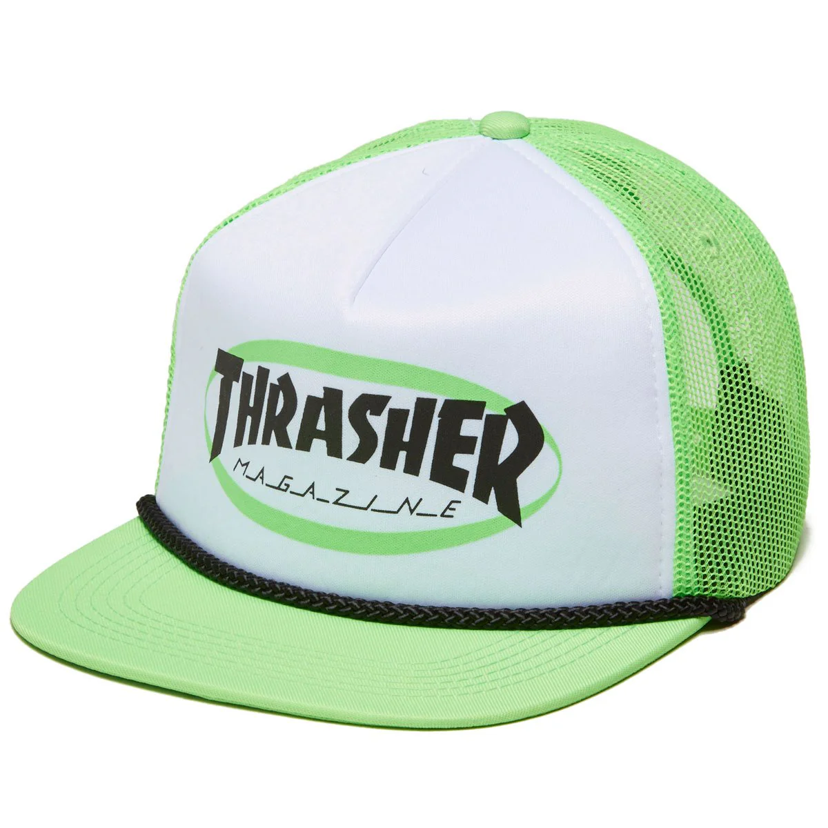 Thrasher Ellipse Mag Logo Trucker Rope Hat - Green