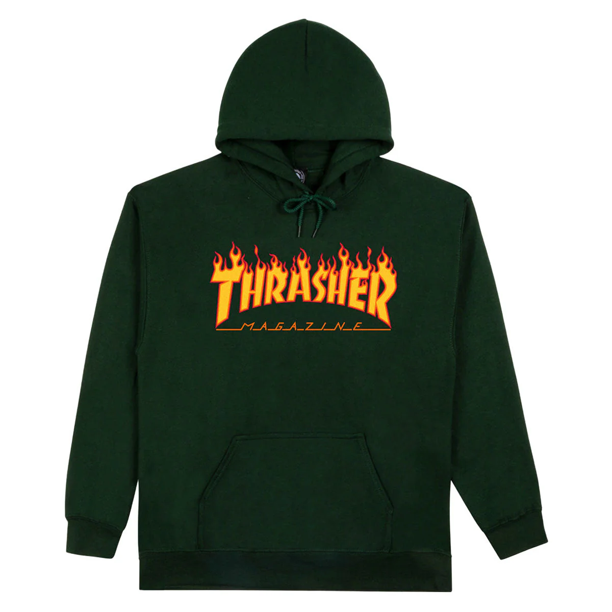 Thrasher Flame Hoodie - Forest Green