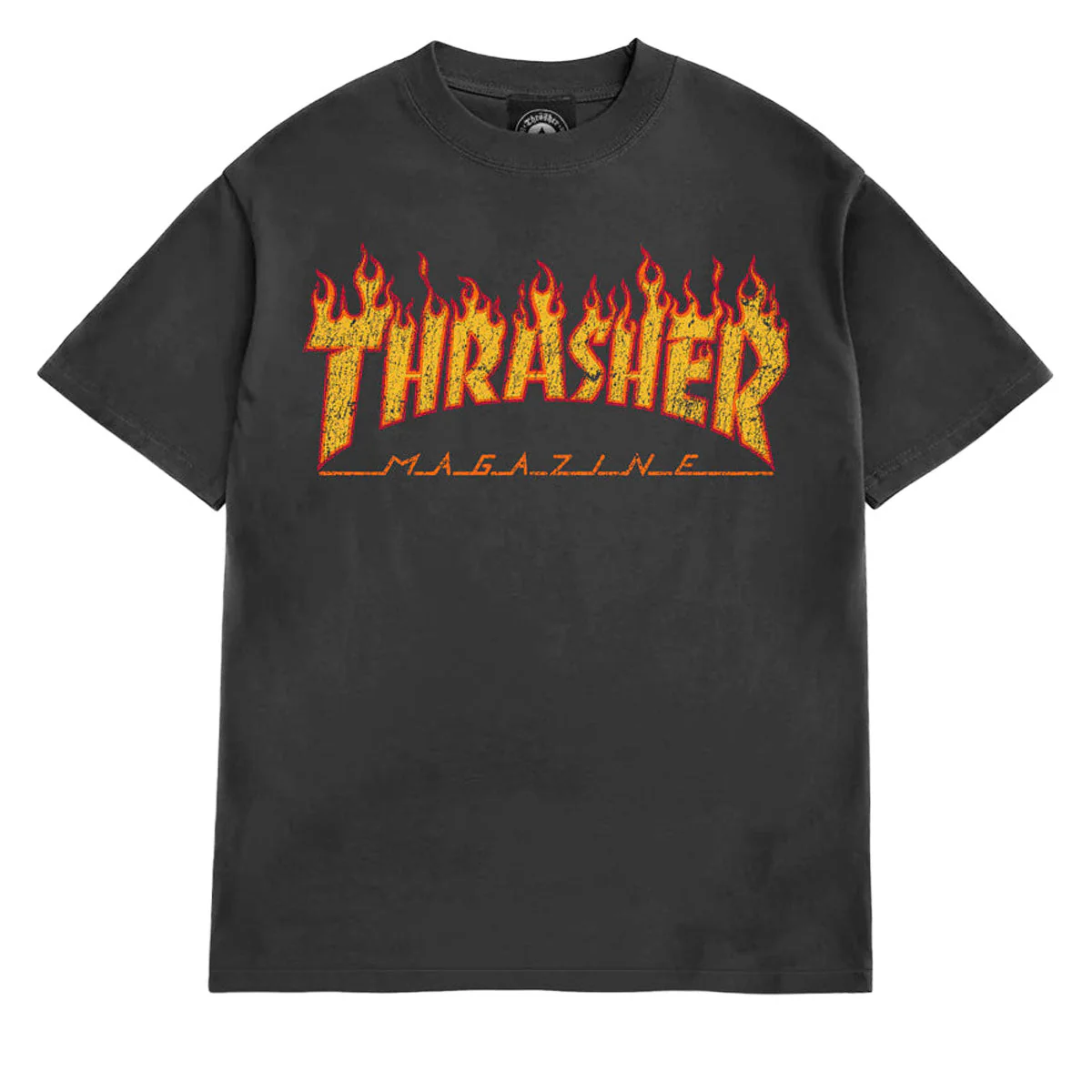 Thrasher Flame Vintage T-Shirt - Black