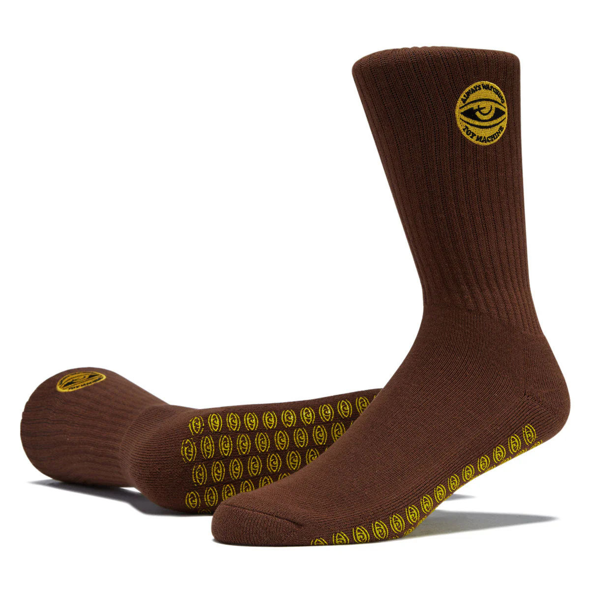 Toy Machine Always Watching Grip Socks - Brown - Image 2