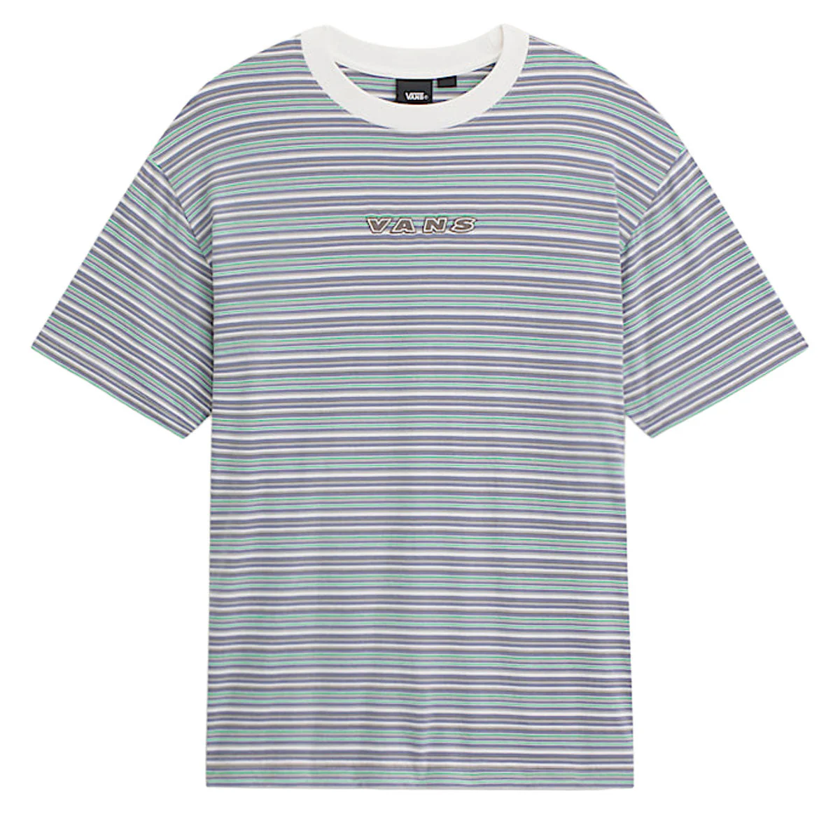 Vans Cameron Stripe T-Shirt - Marshmallow/Glacial Slate