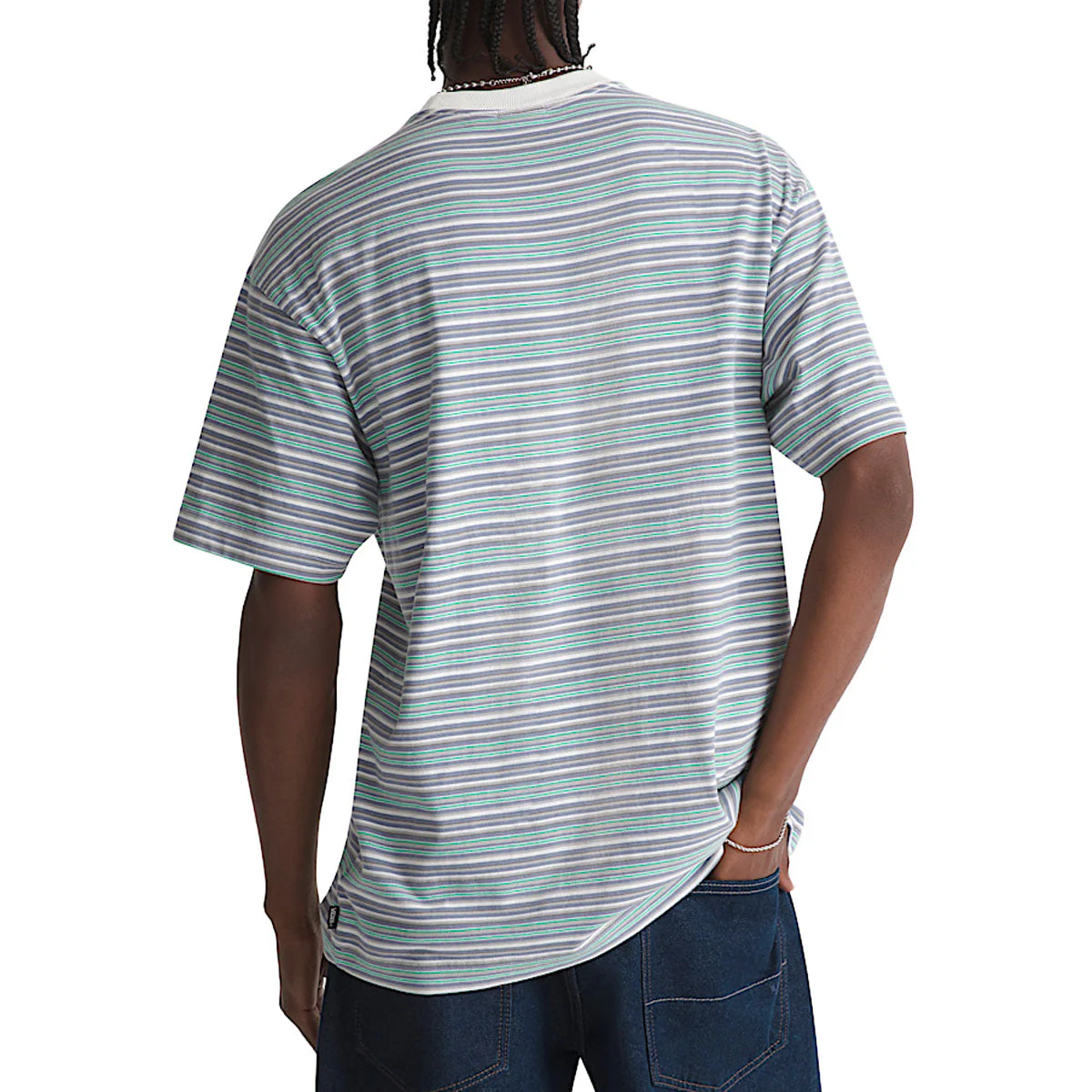 Vans Cameron Stripe T-Shirt - Marshmallow/Glacial Slate - Image 3