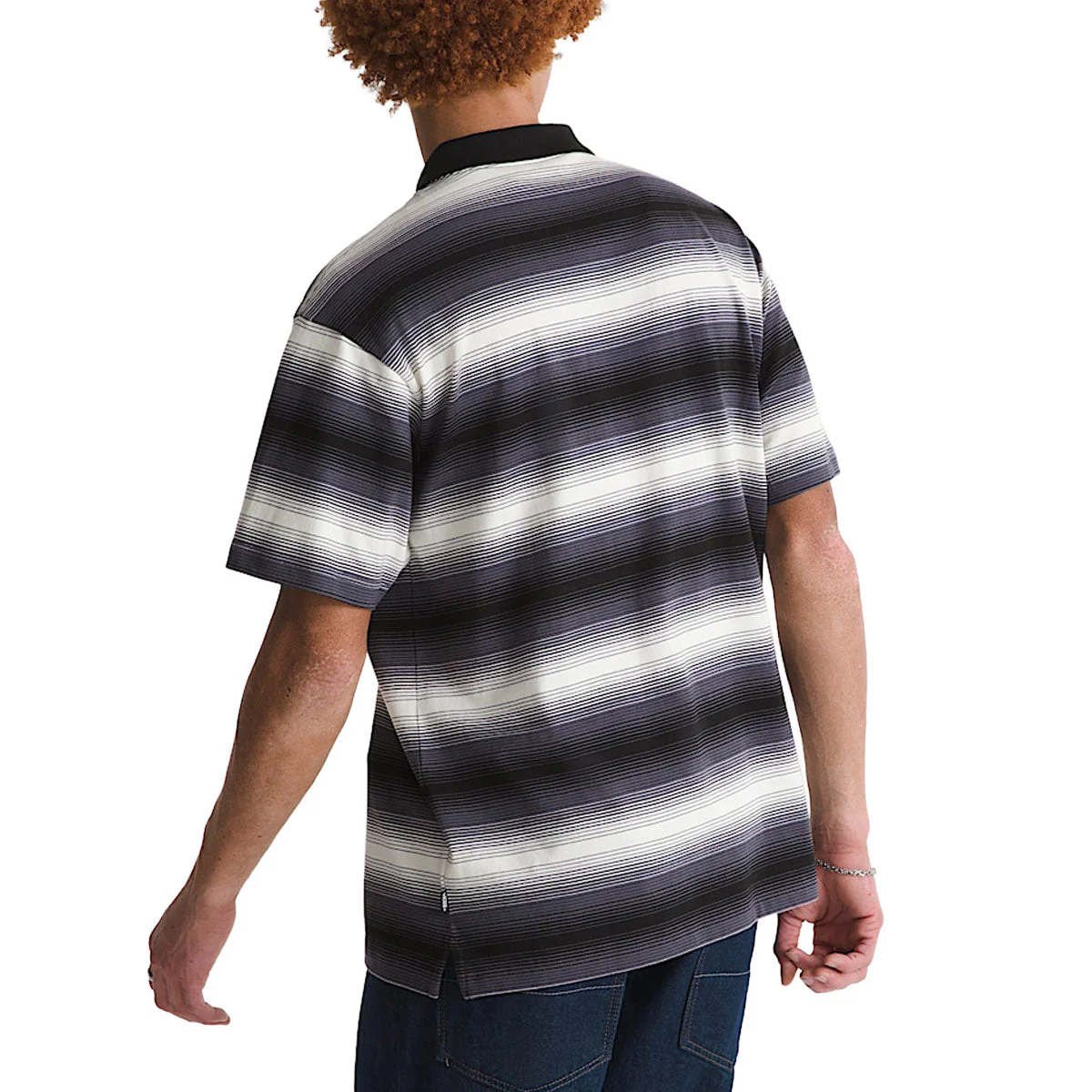 Vans Molino Shadow Stripe Polo Shirt - Steel Shadow - Image 2
