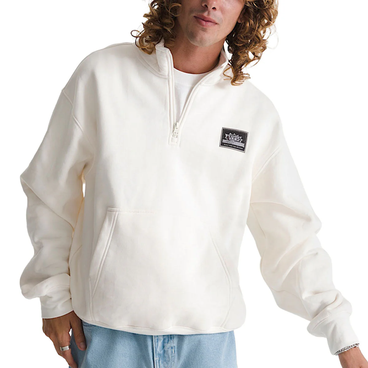 Vans Quarter Zip Sweatshirt - Egret - Image 2