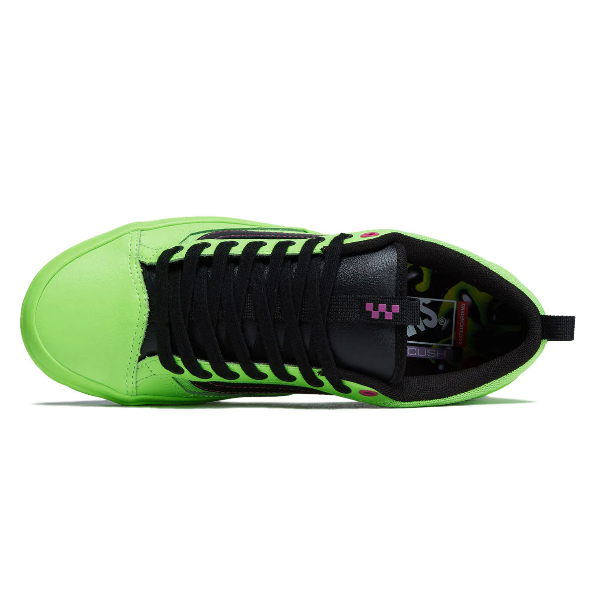 Vans Skate Old Skool 36+ Shoes - Acid Airbrush Black/Green Gecko - Image 3