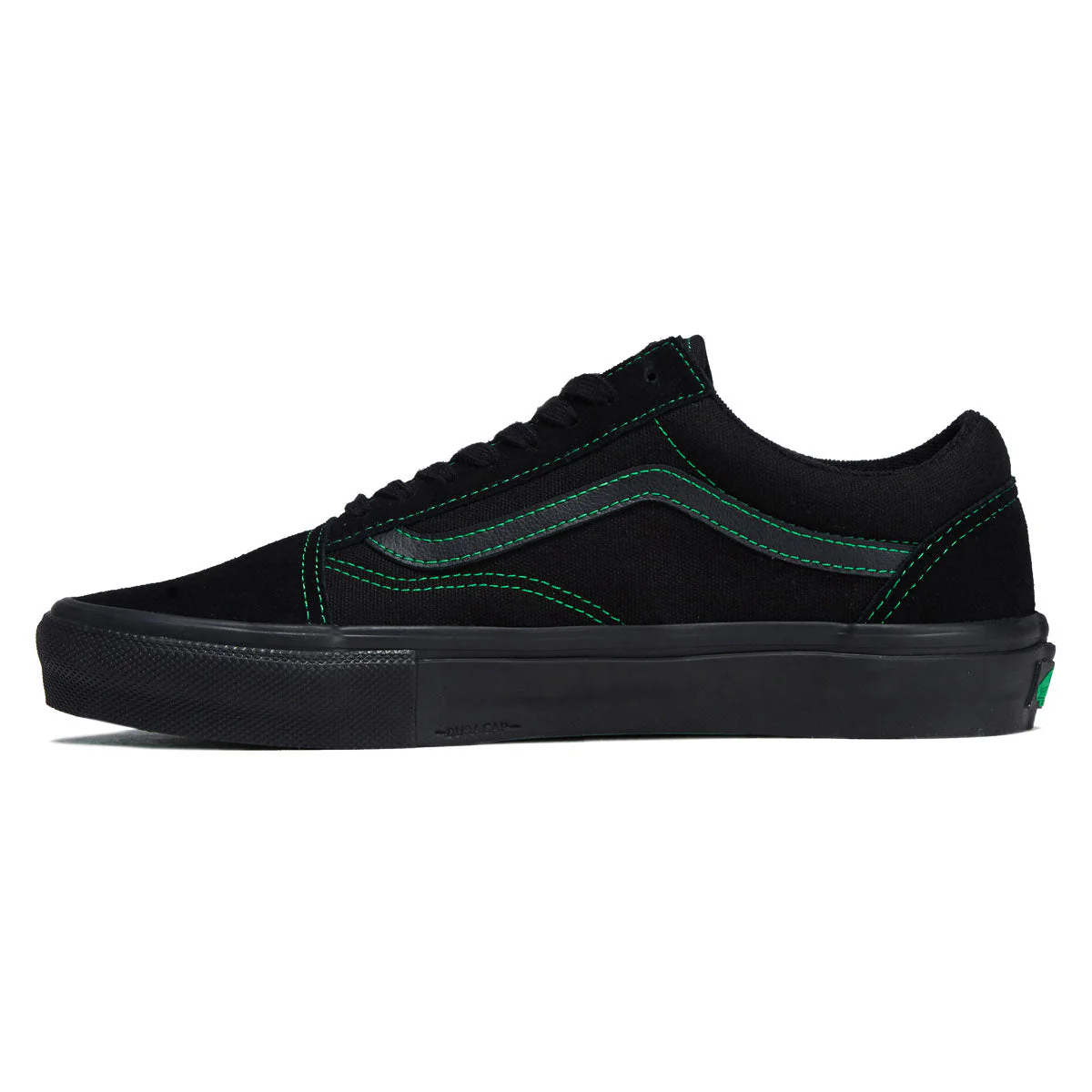 Vans Skate Old Skool Shoes - Black/Black/Green - Image 2