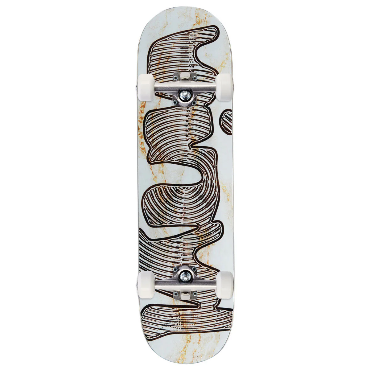 Vinyl Spiral Skateboard Complete - White Marble - 8.25"
