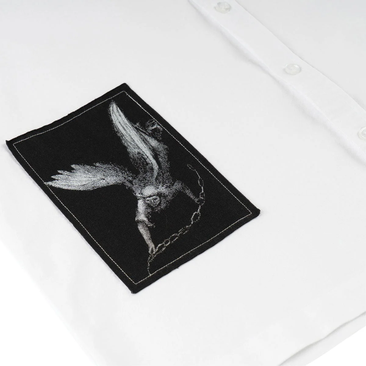 Welcome Bygone Oxford Patches Long Sleeve Shirt - White - Image 4