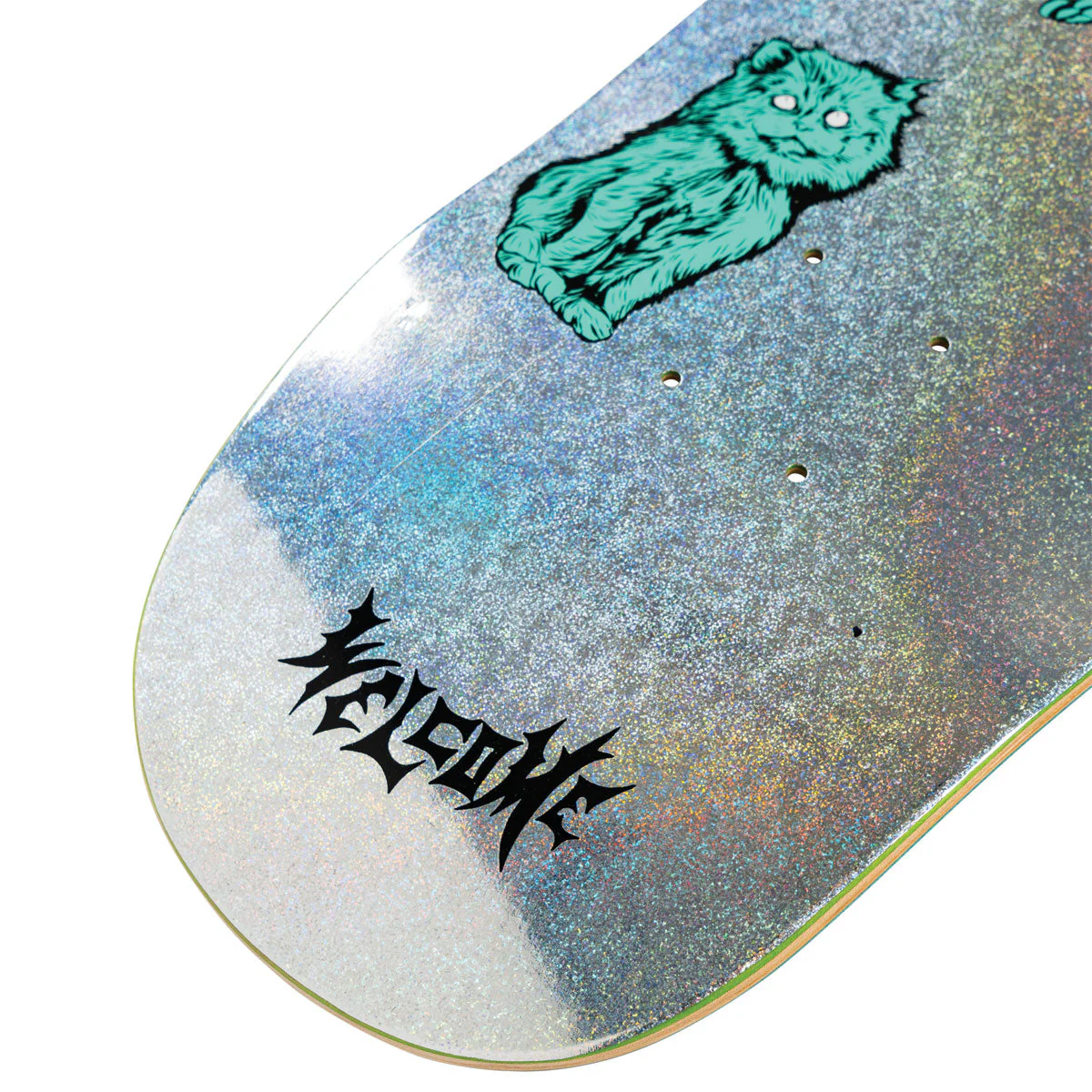 Welcome Fairy Tale Nora Vasconcellos On Sphynx Skateboard Deck - Glitter Prism Foil - 8.80" - Image 4