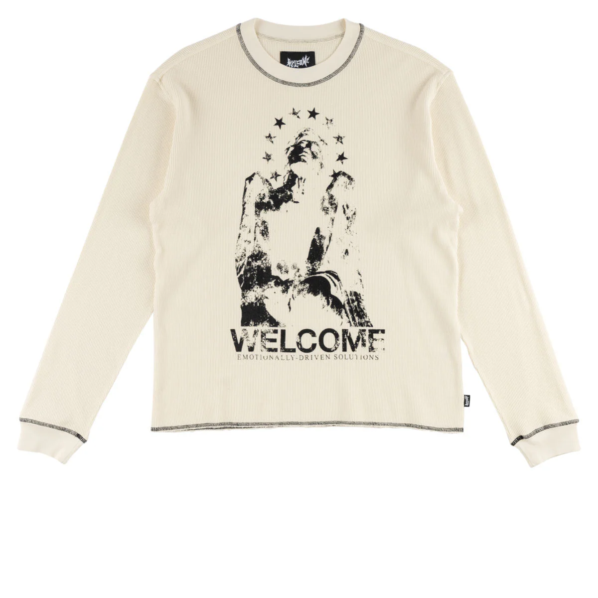 Welcome Seraph Contrast Stitch Thermal Shirt - Bone