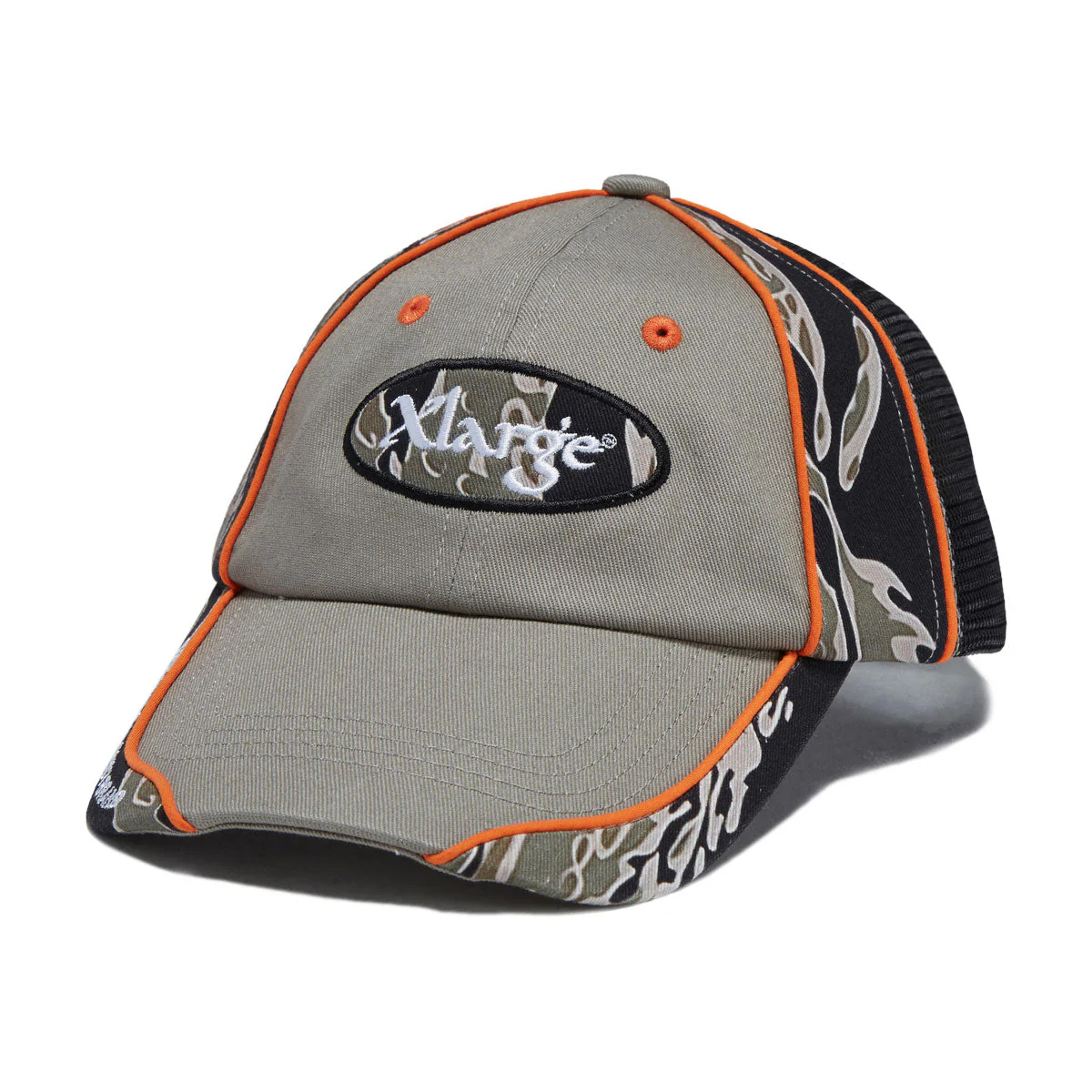XLarge Red Head Hybrid 6 Panel Hat - Olive