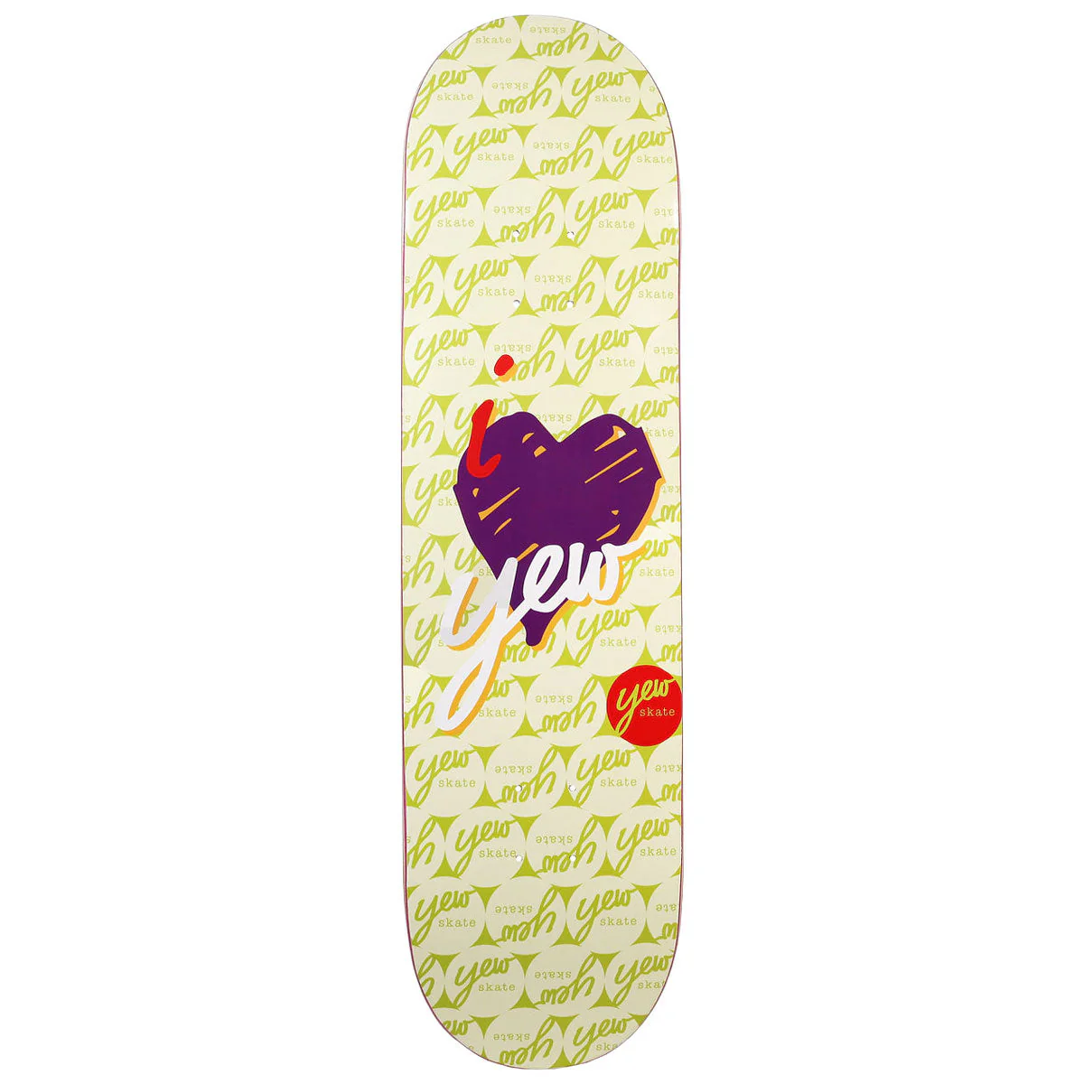 Yew I Love Yew Skateboard Deck - Green - 8.25"