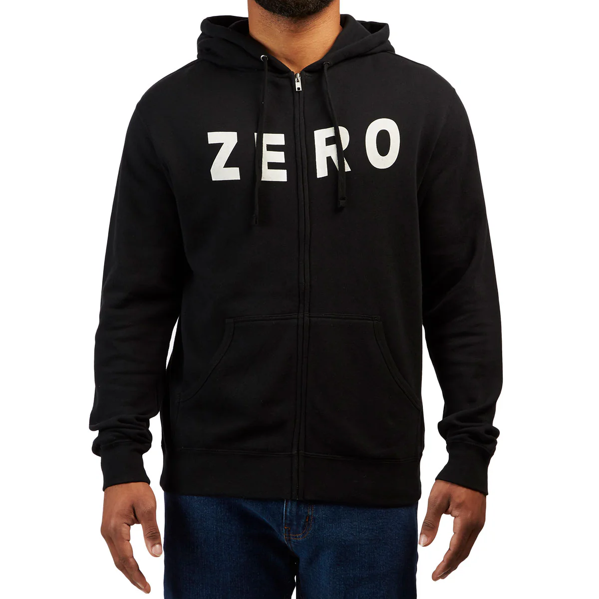 Zero Army Zip Up Hoodie - Black